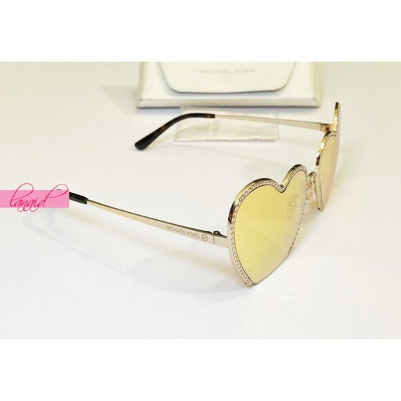 Michael Kors Heart Breaker Sunglasses Gold Metal Shiny Sunnies 100 UV Protection - Picture 7 of 16
